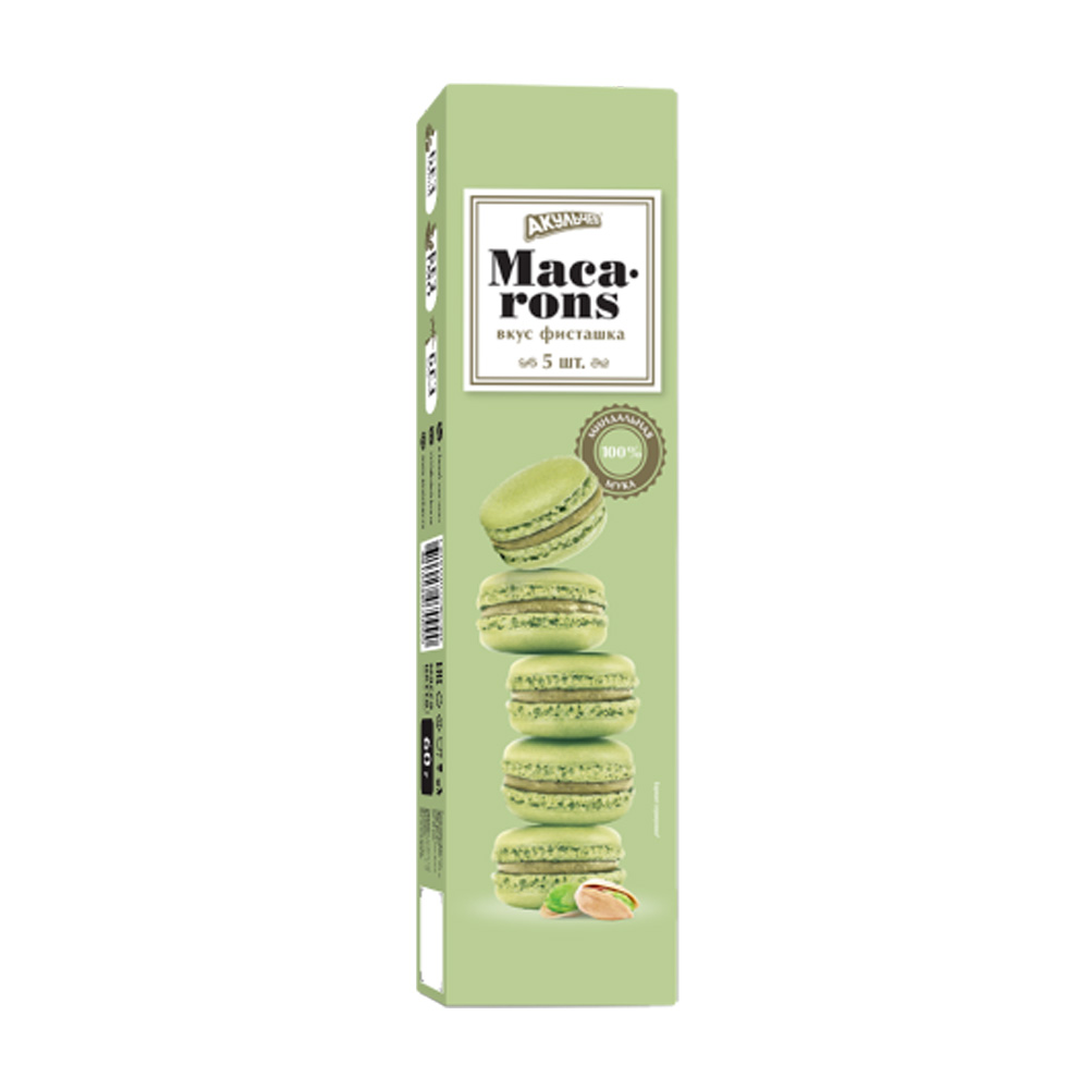 Изображение товара Пирожное Акульчев Macarons со Вкусом Фисташки 60г