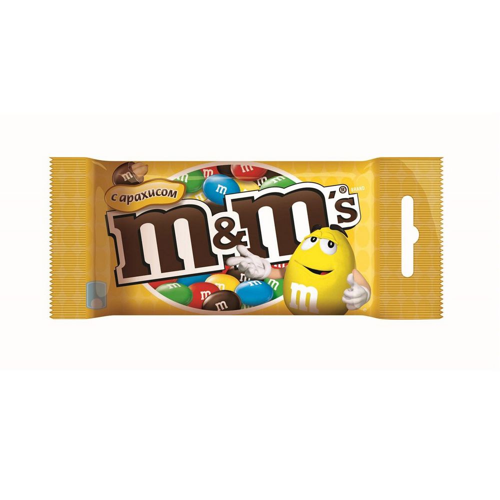Изображение товара M&M's Арахис драже 45 г - яркие конфеты с арахисом