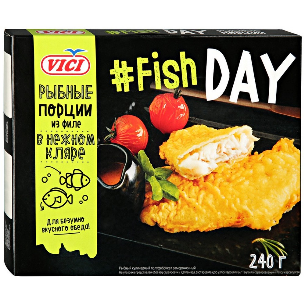 Изображение товара Рыбные Порции Vici Fish Day из Филе в Нежном Кляре 240г