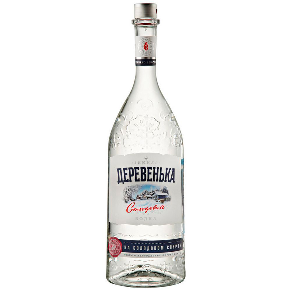 Изображение товара Водка Зимняя Деревенька на Солодовом Спирте Альфа 40% 1л