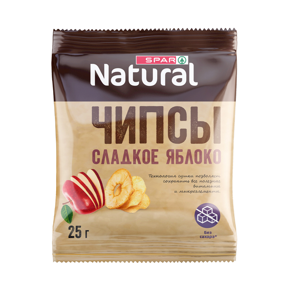 Купить чипсы spar natural из сладких яблок 25г с доставкой на дом в  магазине SPAR