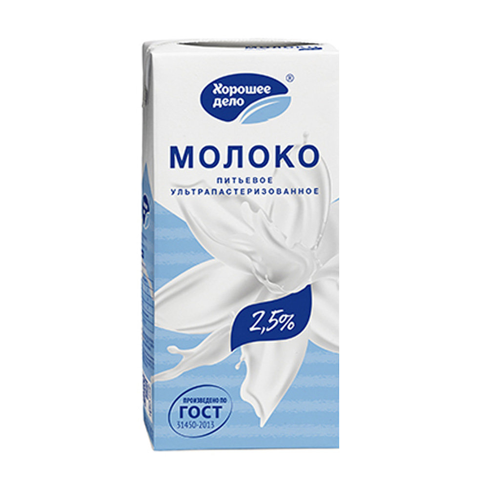 Купить молоко хорошее дело ультрапастеризованное 2,5% 0,95л с доставкой ...