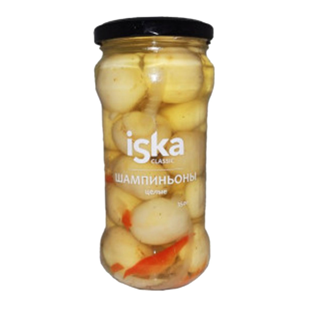 Изображение товара Шампиньоны Iska Целые Маринованные 350г Стекло