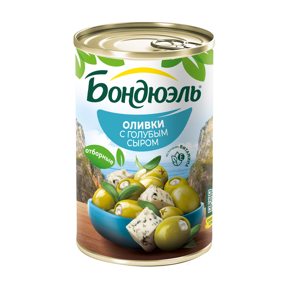 Купить оливки bonduelle мансанилья с голубым сыром 300г ж/б с доставкой ...