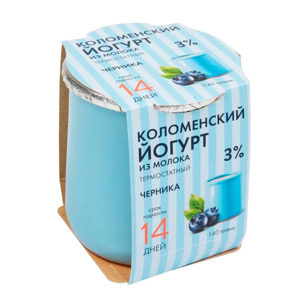 Купить йогурт коломенский из молока черника 3% 140г с доставкой на дом в  магазине SPAR