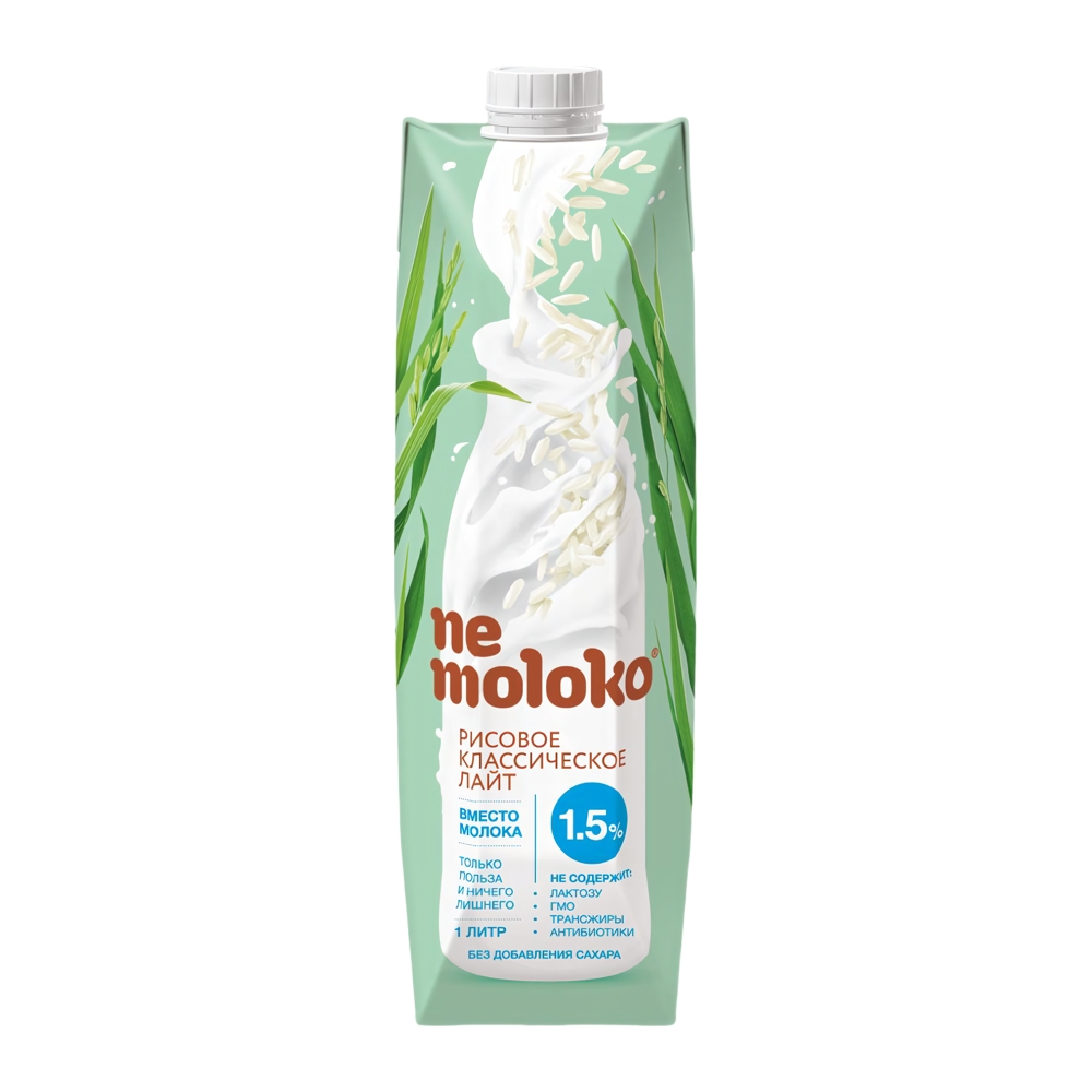 Изображение товара Напиток Рисовый Nemoloko Классический Лайт 1,5% 1л
