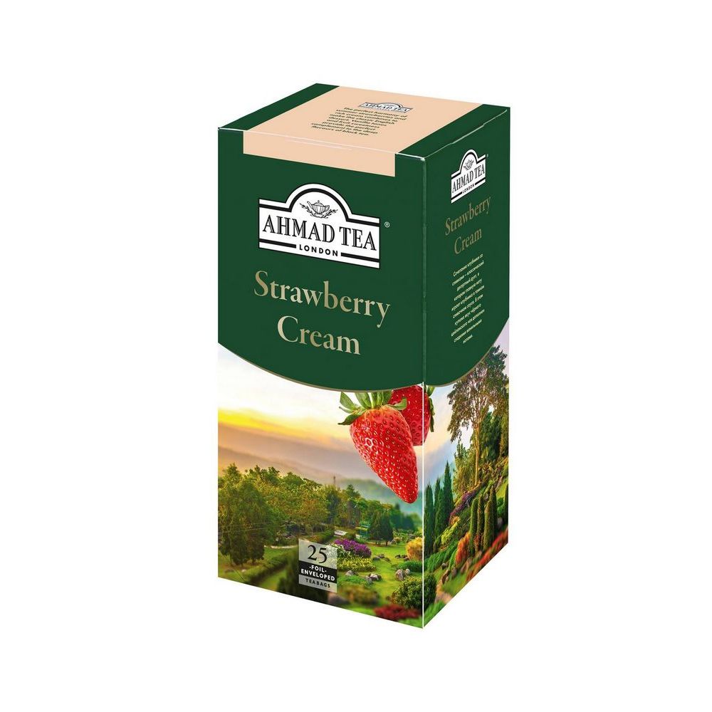 Изображение товара Чай Черный Ahmad Tea Strawberry Cream 25 Пакетиков