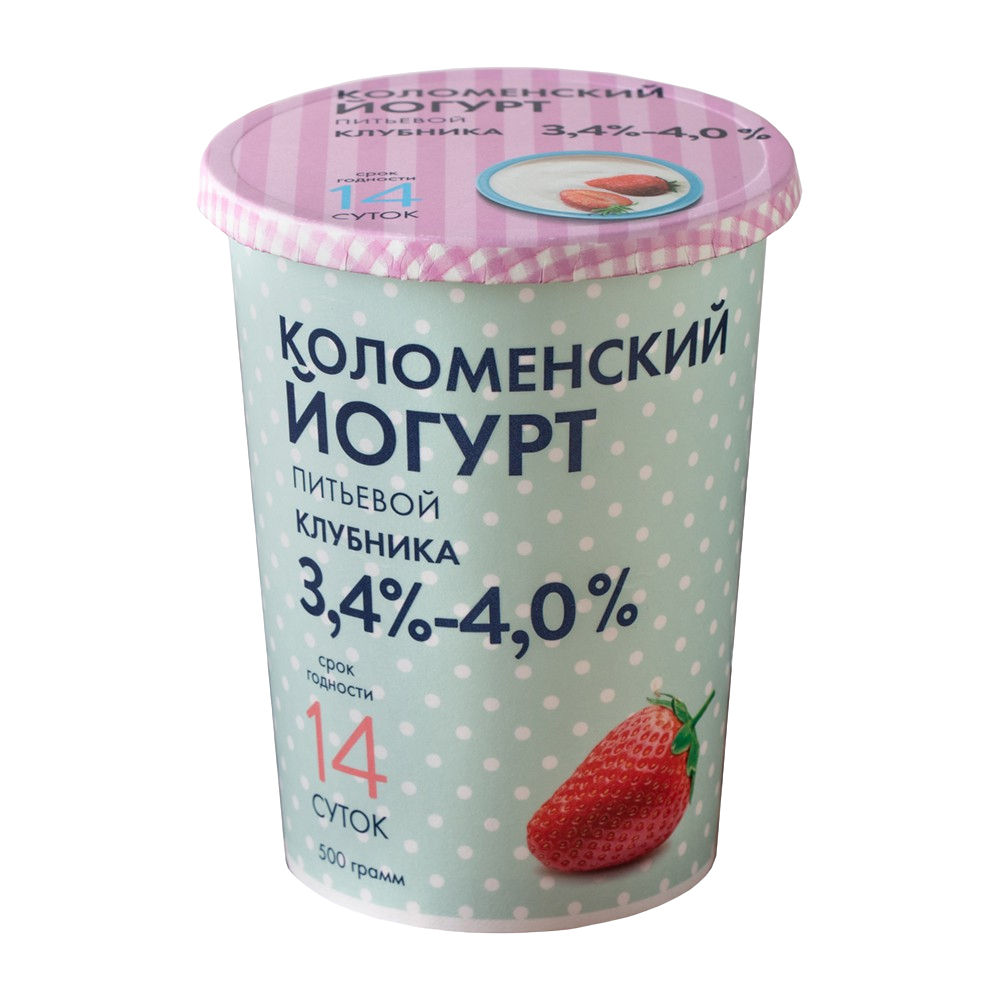 Купить йогурт питьевой коломенский клубника 3,4-4,0% 500г с доставкой на  дом в магазине SPAR