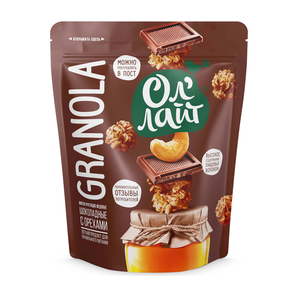 Изображение товара Мюсли ол’лайт Шоколадные с Орехами 280г