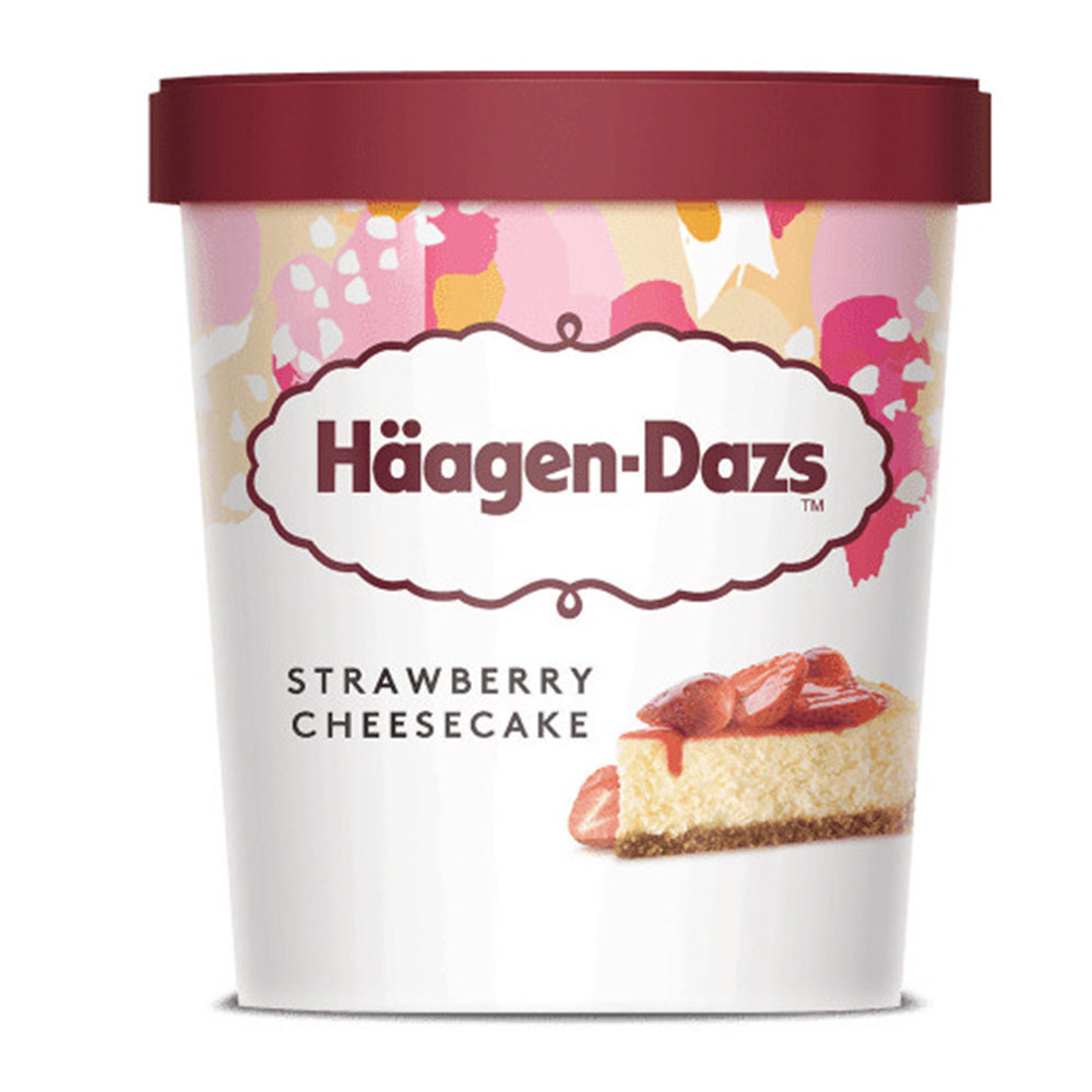 Купить мороженое haagen-dazs пломбир клубничный чизкейк 400г с ...