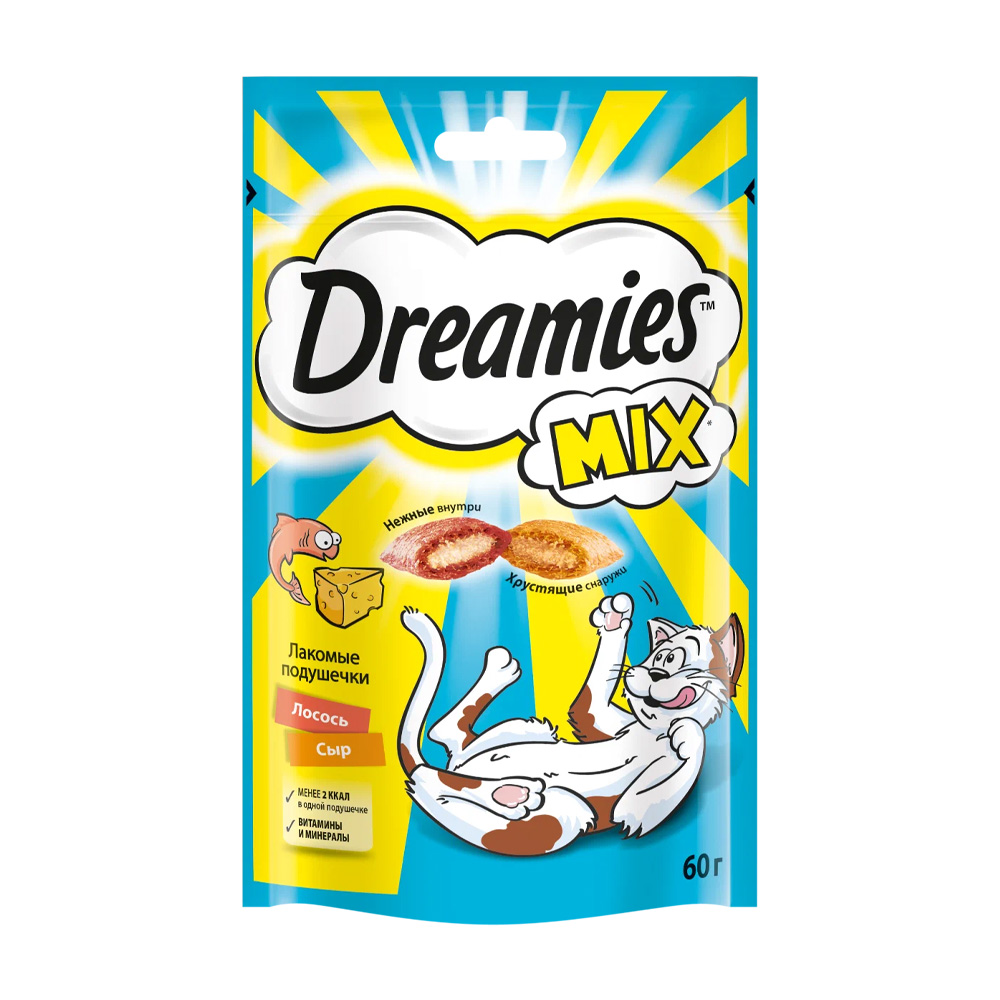 Изображение товара Лакомство для Кошек Dreamies Mix Лосось Сыр 60г