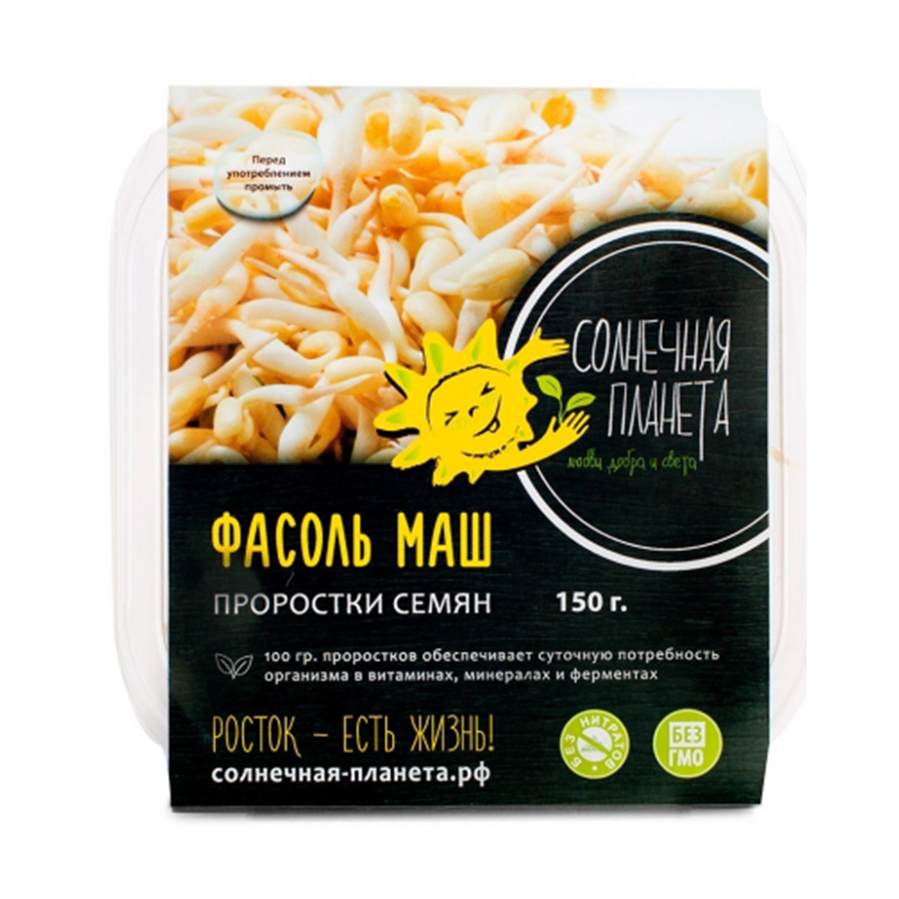Изображение товара Проростки Семян Солнечная Планета Фасоль Маш 150г