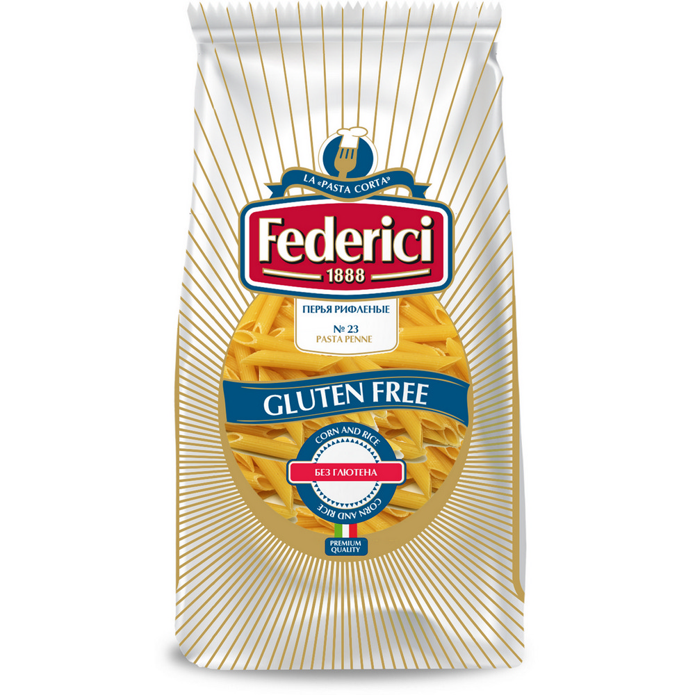 Изображение товара Макаронные Изделия Federici Перья Рифленые без Глютена 400г