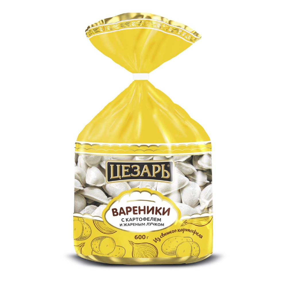 Изображение товара Вареники Цезарь с картофелем и жареным луком 0,6 кг