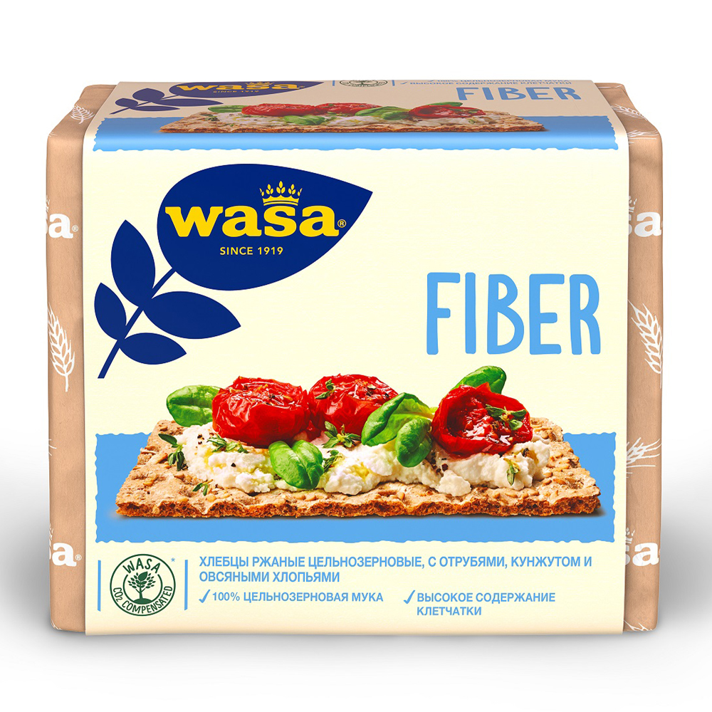Изображение товара Хлебцы Wasa Fiber Ржаные Цельнозерновые с Отрубями 230г