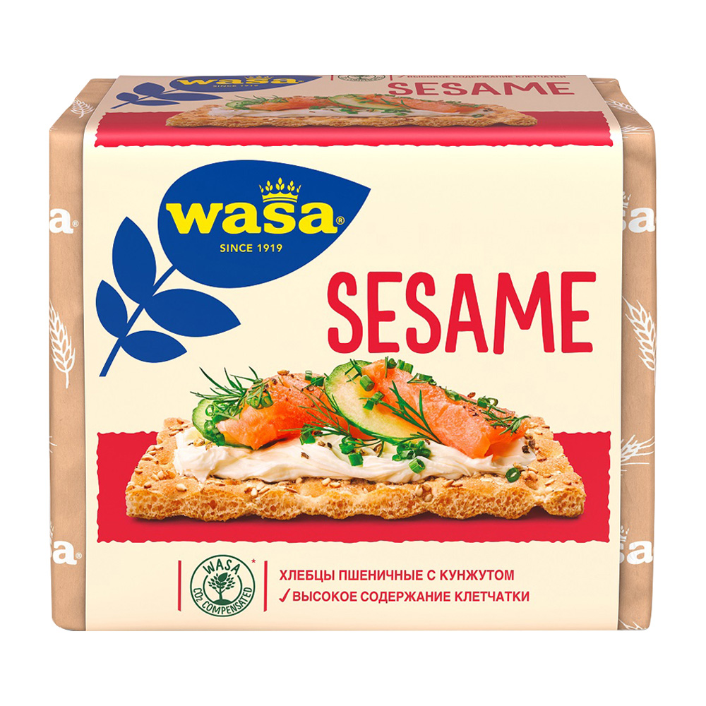 Изображение товара Хлебцы Wasa Sesame Пшеничные с Посыпкой из Кунжута 200г