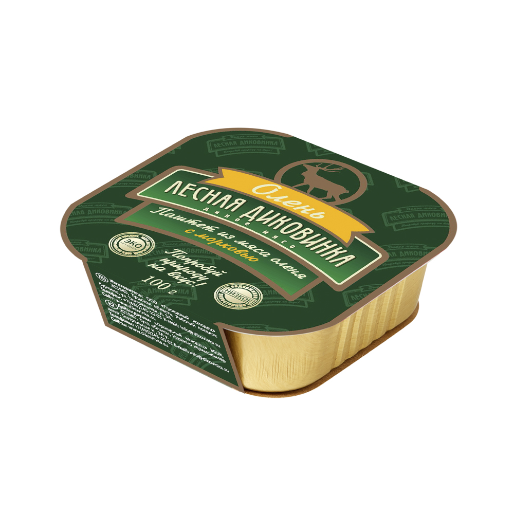 Изображение товара Паштет из мяса лося с морковью 0,1 кг | ЛЕСНАЯ ДИКОВИНКА