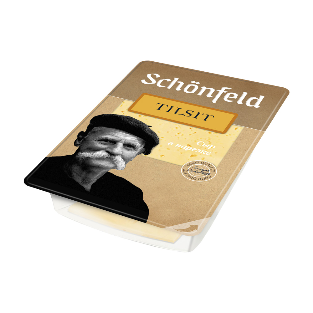 Изображение товара Schonfeld Тильзитер Нарезка 45% 125 г - полутвердый сыр для бутербродов