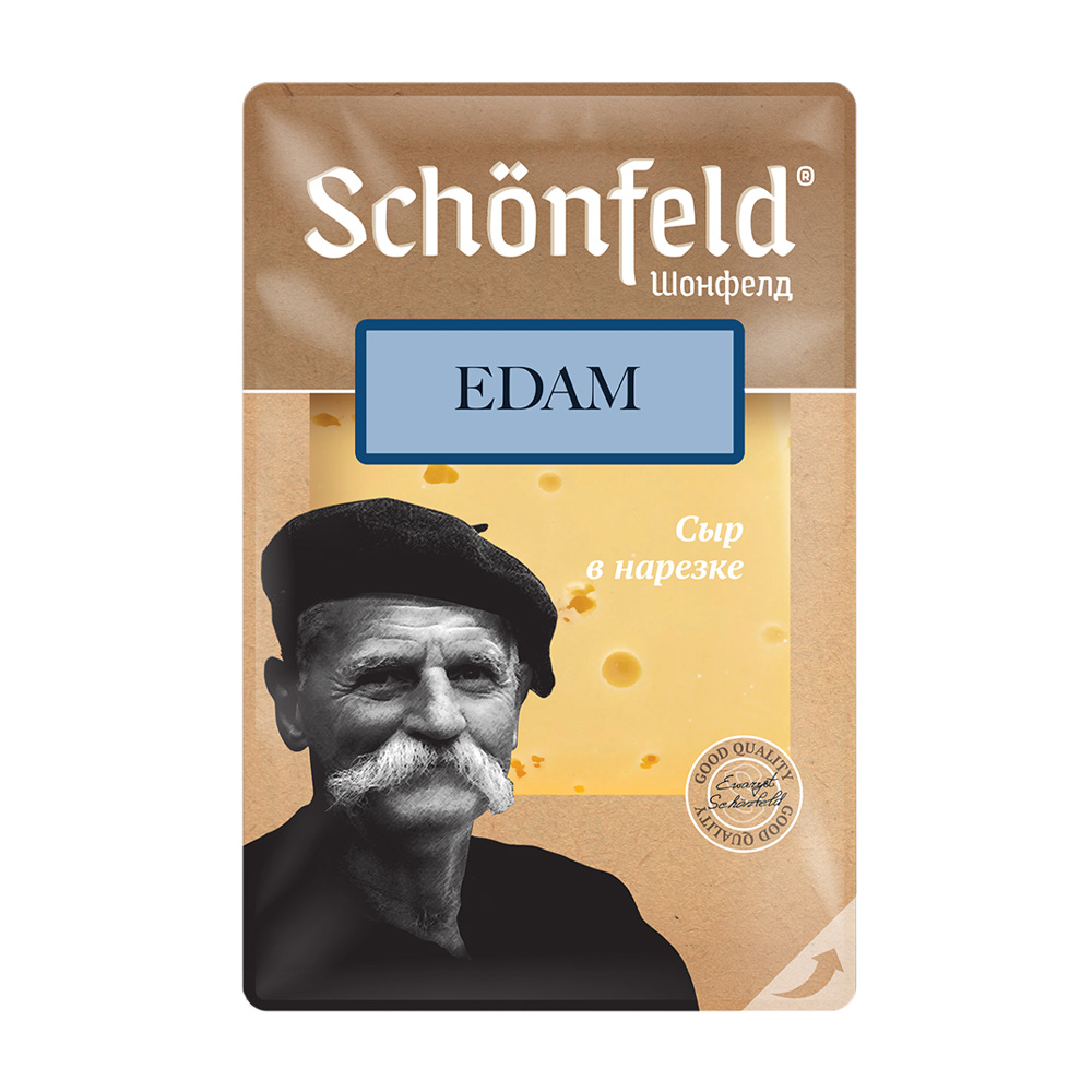 Изображение товара Сыр Schonfeld Эдам Нарезка 45% 125г