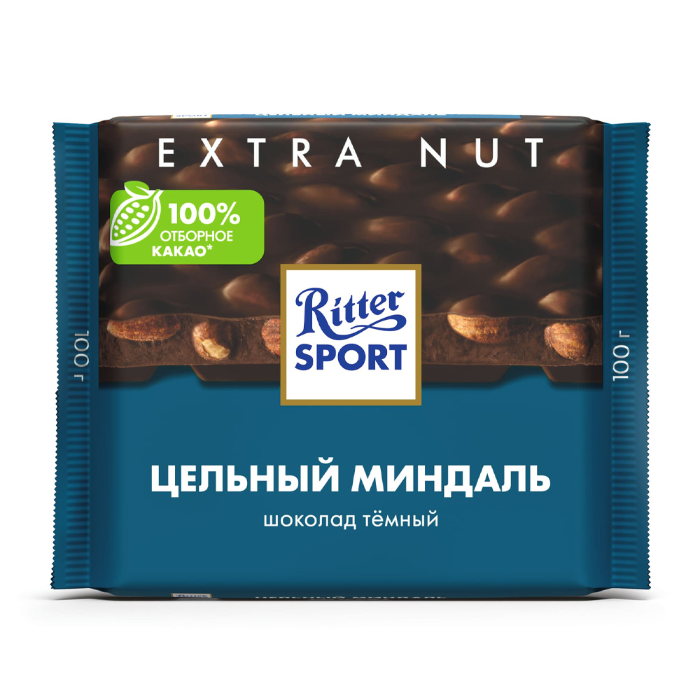 Изображение товара Шоколад Ritter Sport Темный Цельный Миндаль 100г