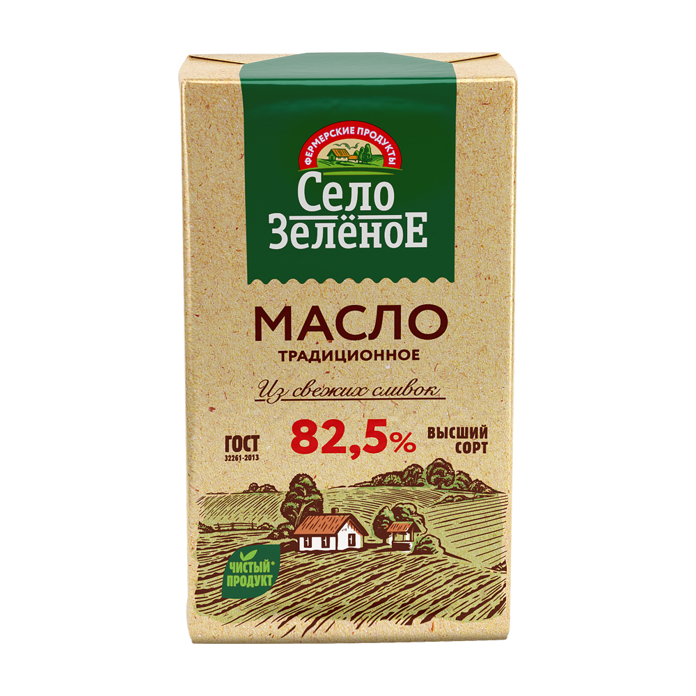 Купить масло сливочное село зеленое 82,5% 175г с доставкой на дом в  магазине SPAR