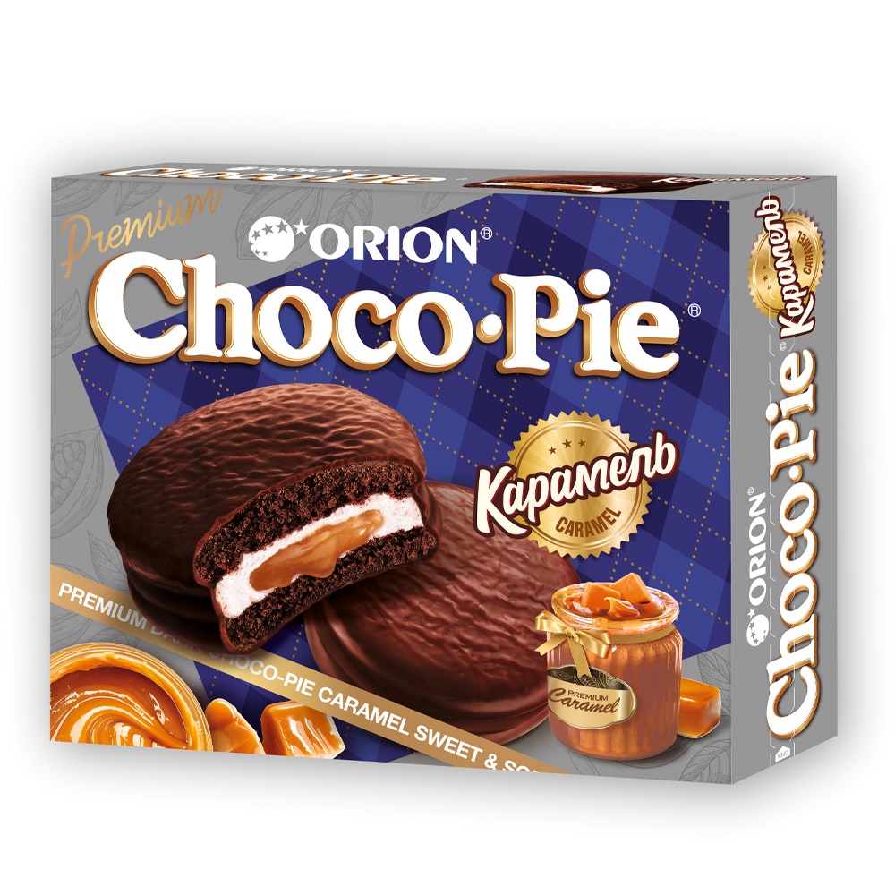 Изображение товара Печенье Orion Choco Pie Dark Caramel 360 г карамельное