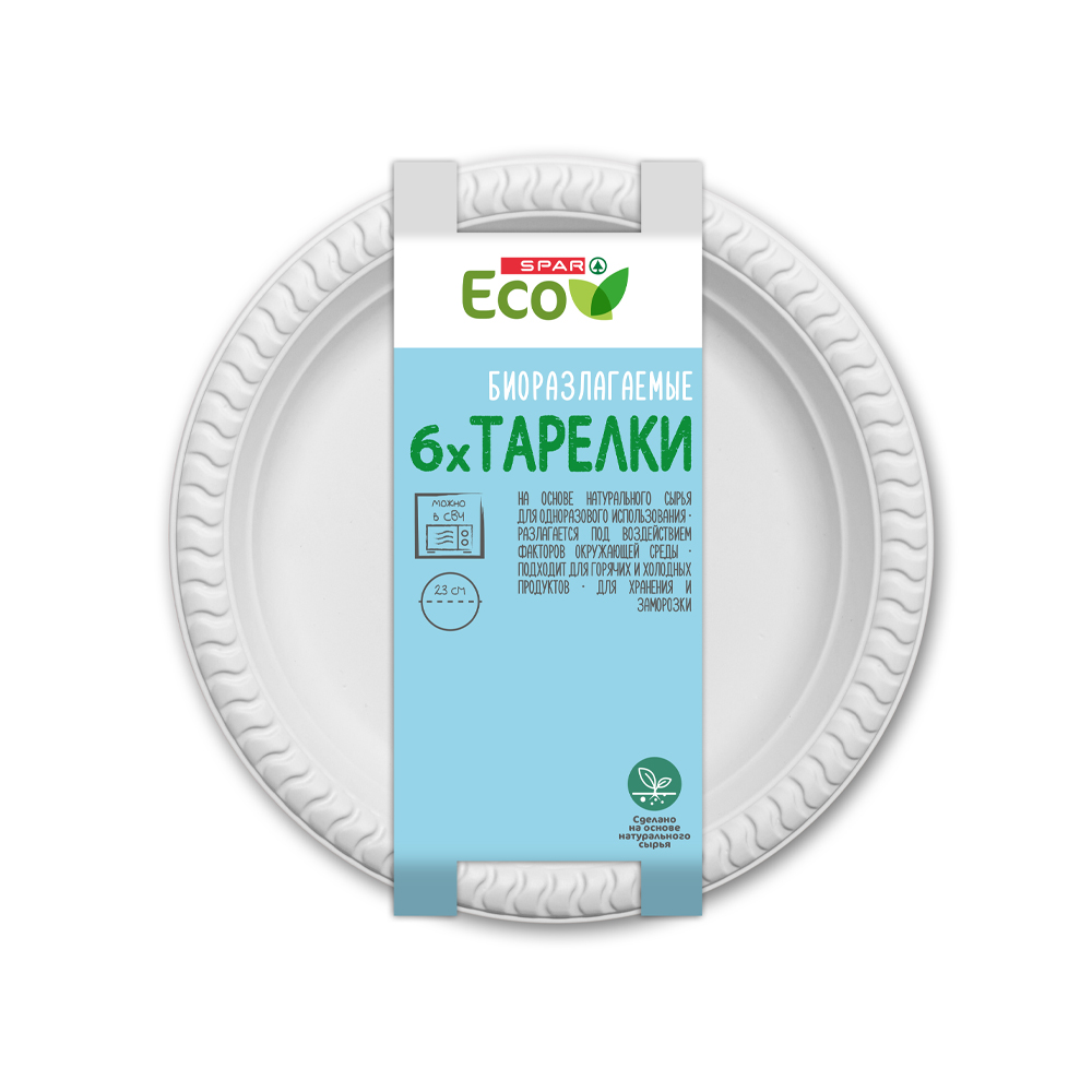 Купить тарелки spar ecо 23см 6шт с доставкой на дом в магазине SPAR