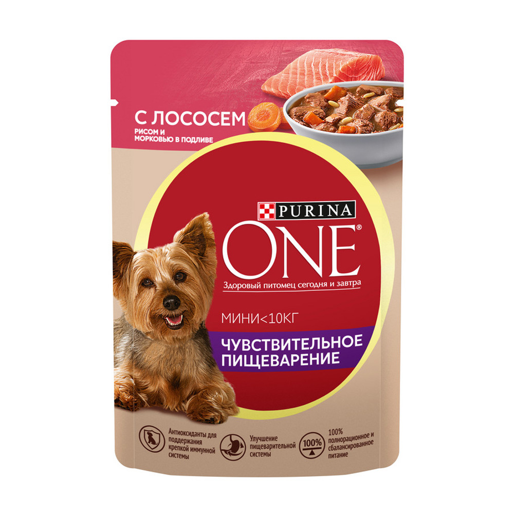 Изображение товара Корм Влажный для Собак Purina One Мини Лосось Рис 85г