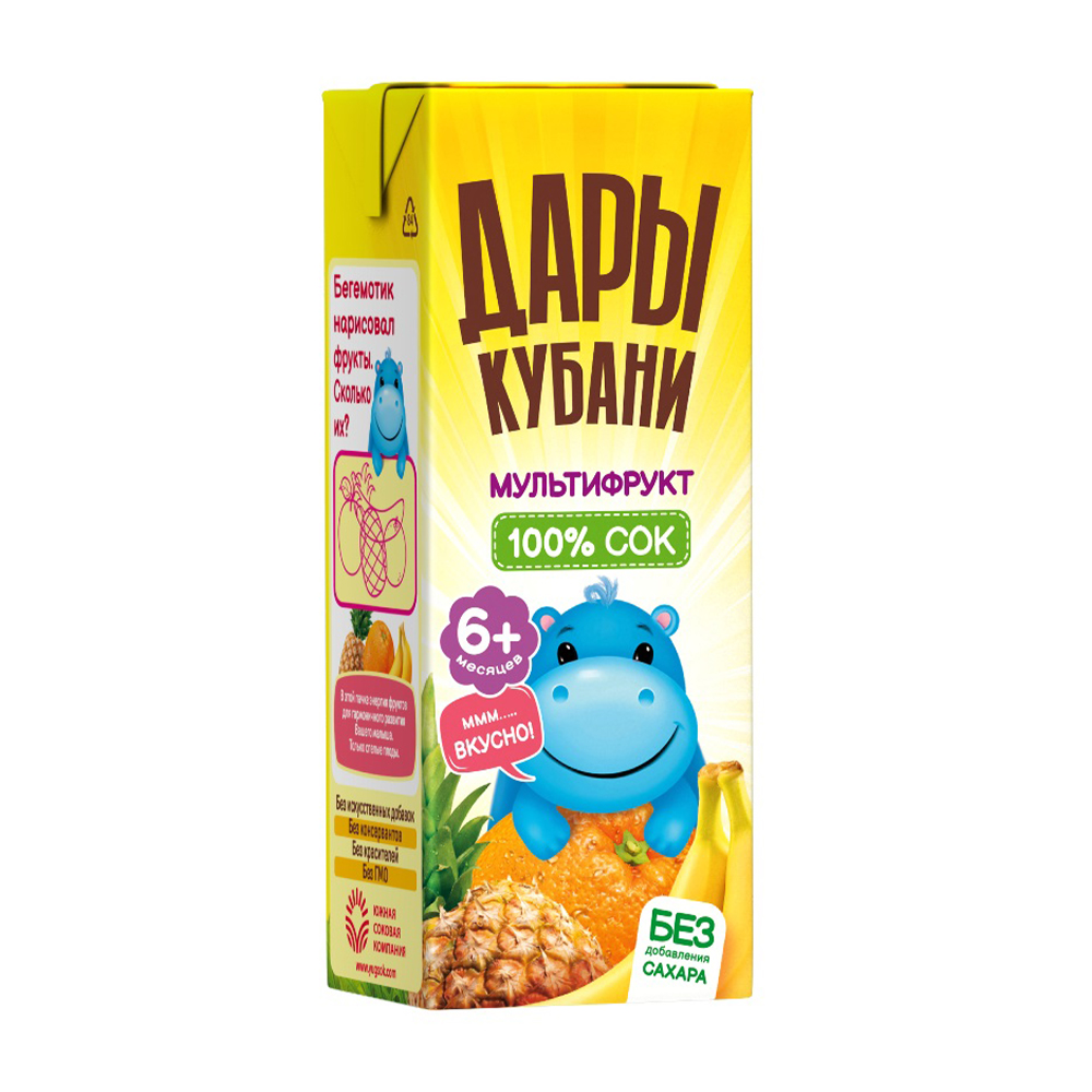 Изображение товара Сок Дары Кубани Мультифрукт 200мл