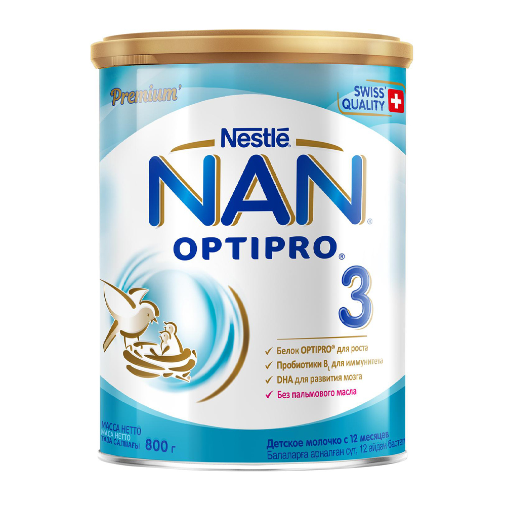 Изображение товара Смесь Nan 3 Optipro с 12 Месяцев 800г