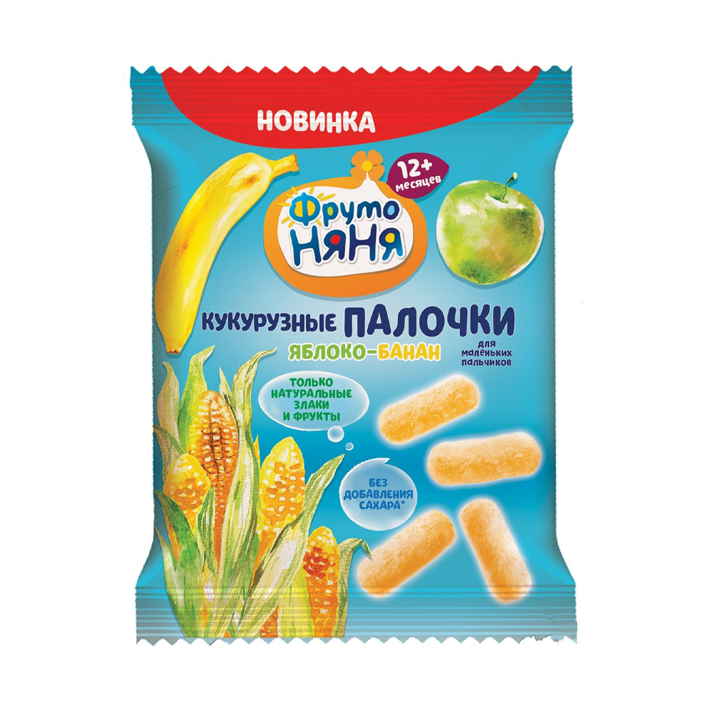 Купить кукурузные палочки фрутоняня яблоко банан 20г с доставкой на дом ...