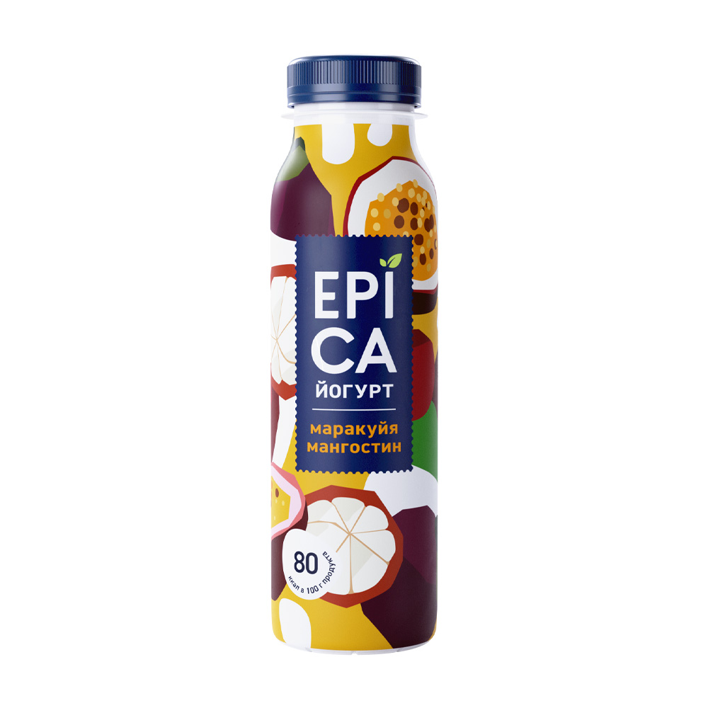 Изображение товара Йогурт Питьевой Epica Маракуйя Мангостин 2,5% 260г