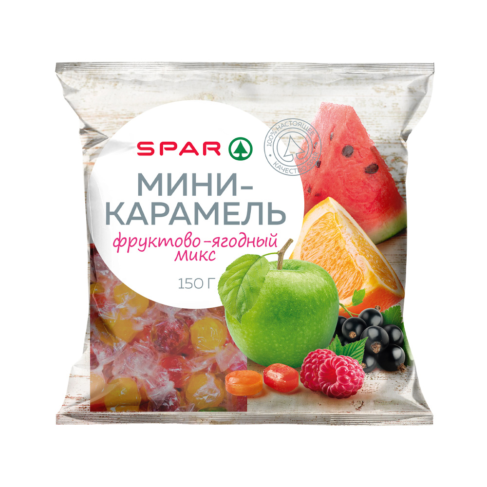 Купить мини-карамель spar фруктово-ягодный микс 150г с доставкой на дом в  магазине SPAR