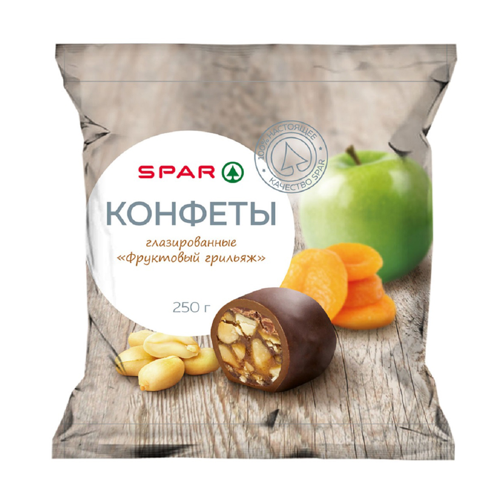 Купить конфеты глазированные spar фруктовый грильяж 250г с доставкой на ...