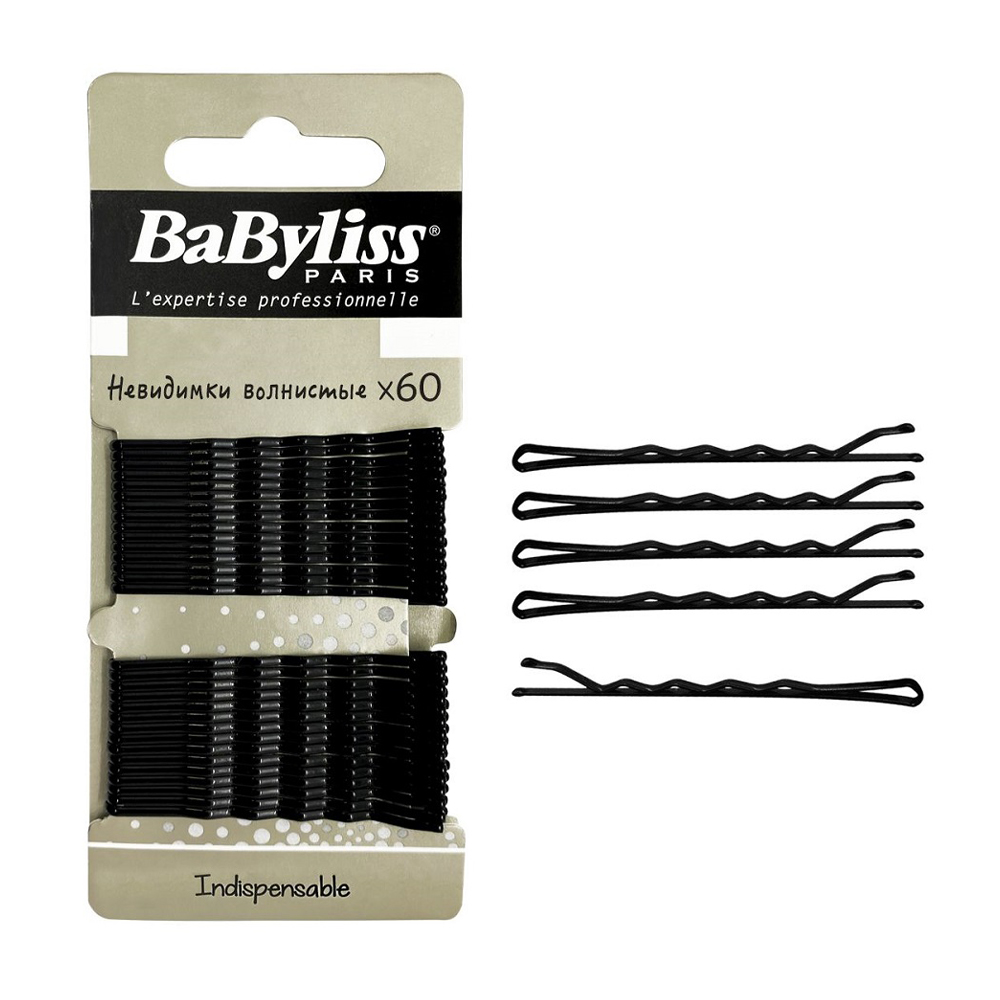 Изображение товара Babyliss Невидимки Волнистые Черные 60 шт