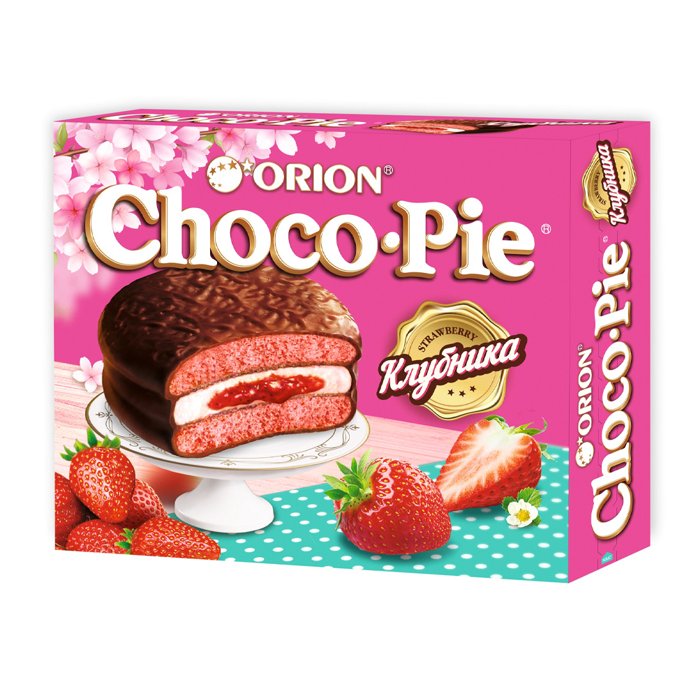 Изображение товара Печенье Orion Choсo Pie Клубника 360г