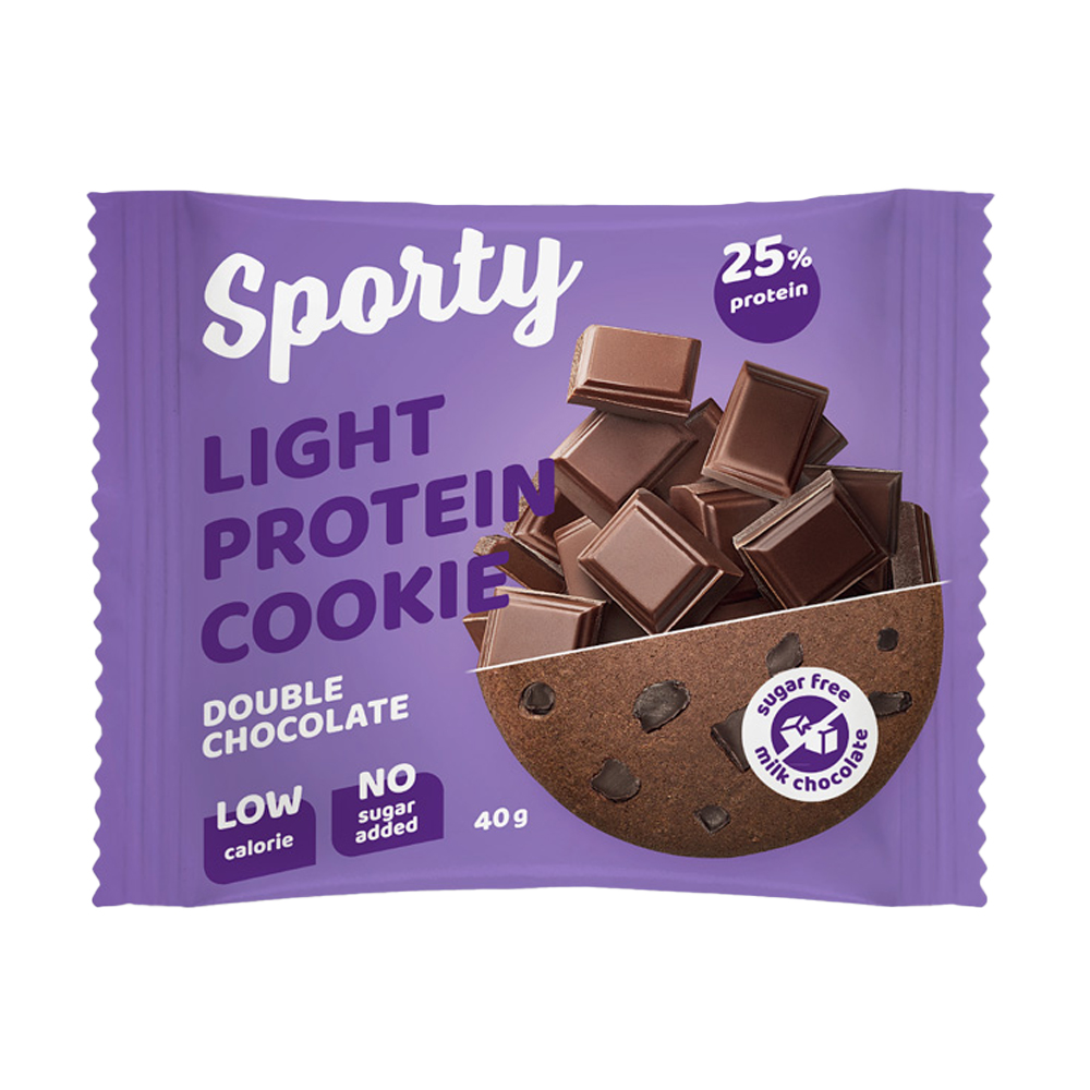 Купить печенье sporty light protein cookie двойной шоколад 40г с ...