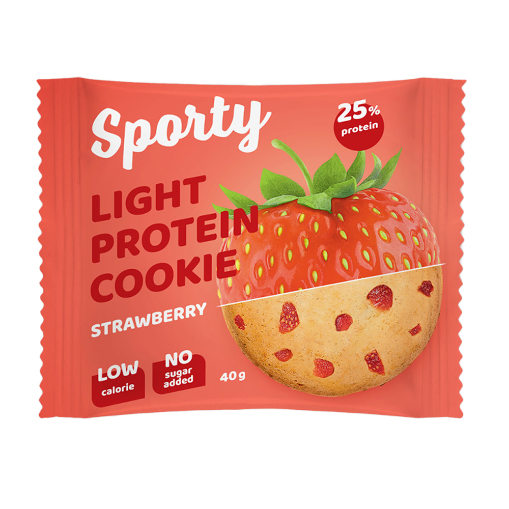Изображение товара Печенье Sporty Light Protein Cookie Клубника 40г