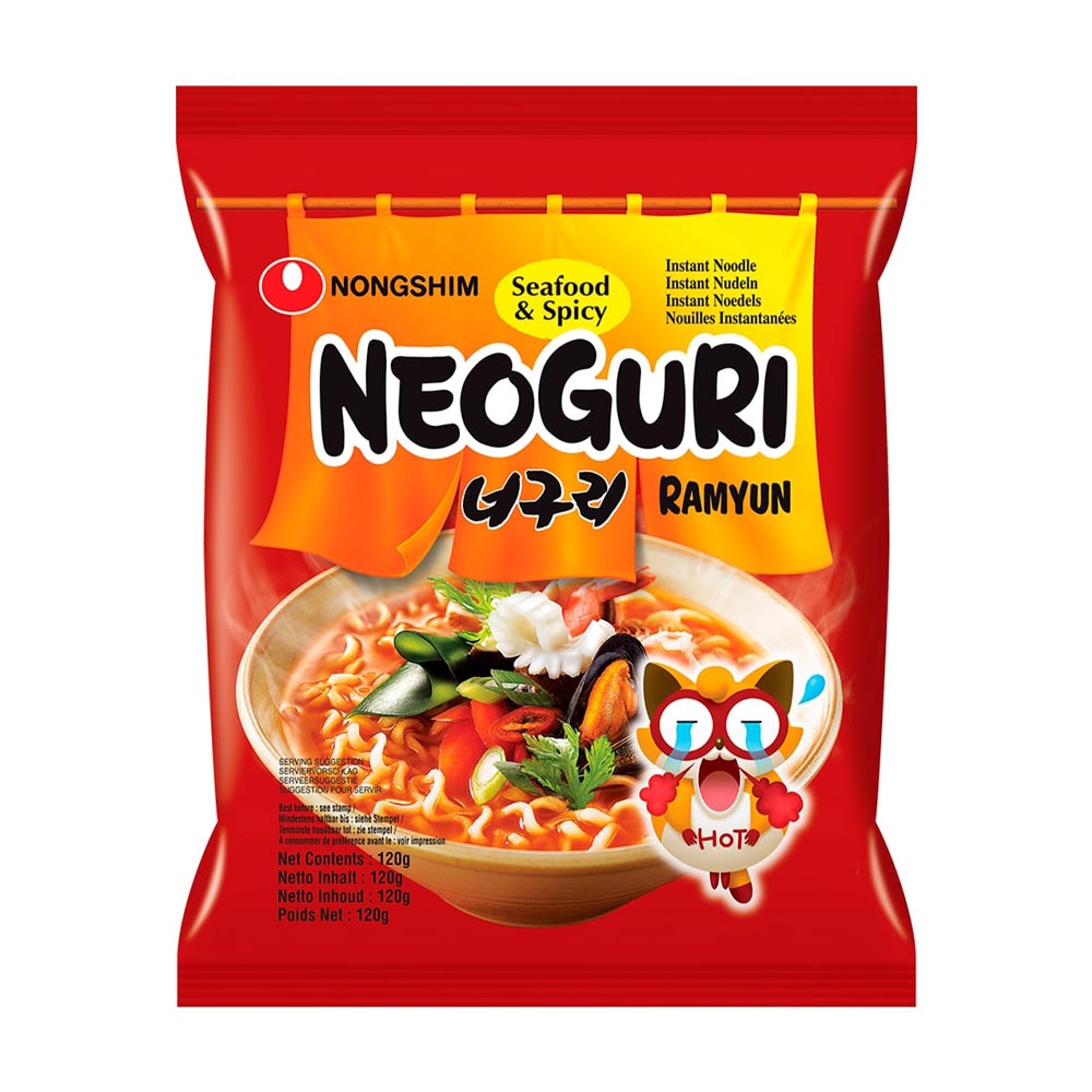 Купить лапша nongshim неогури с морепродуктами острая пачка 120г с  доставкой на дом в магазине SPAR