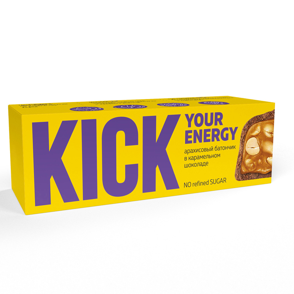 Изображение товара Kick Арахисовый батончик в карамельном шоколаде 45 г