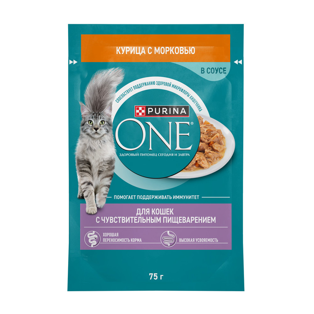 Изображение товара Корм Влажный для Кошек Purina Onе Курица Морковь 75г