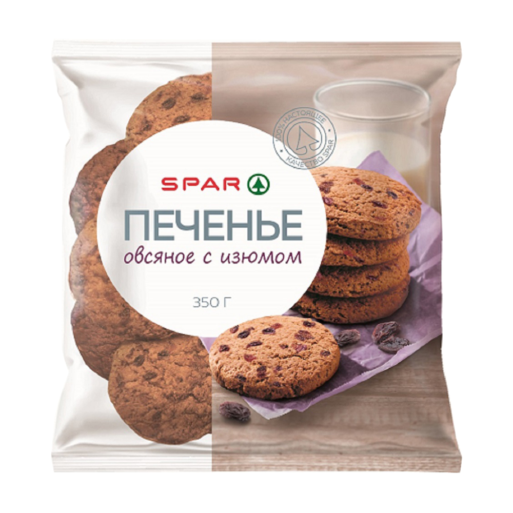 Изображение товара Печенье SPAR Овсяное с Изюмом 350г