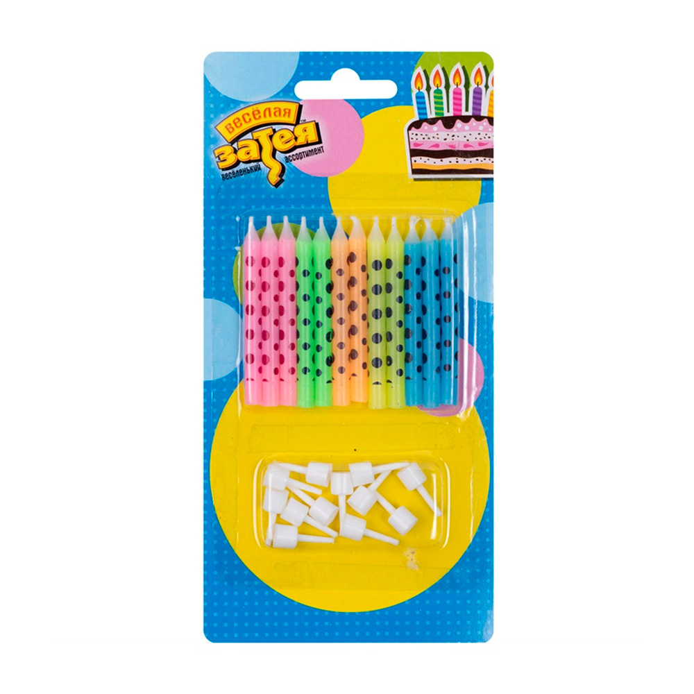 Изображение товара Свечи для Торта Веселая Затея Горошек 6см 12шт