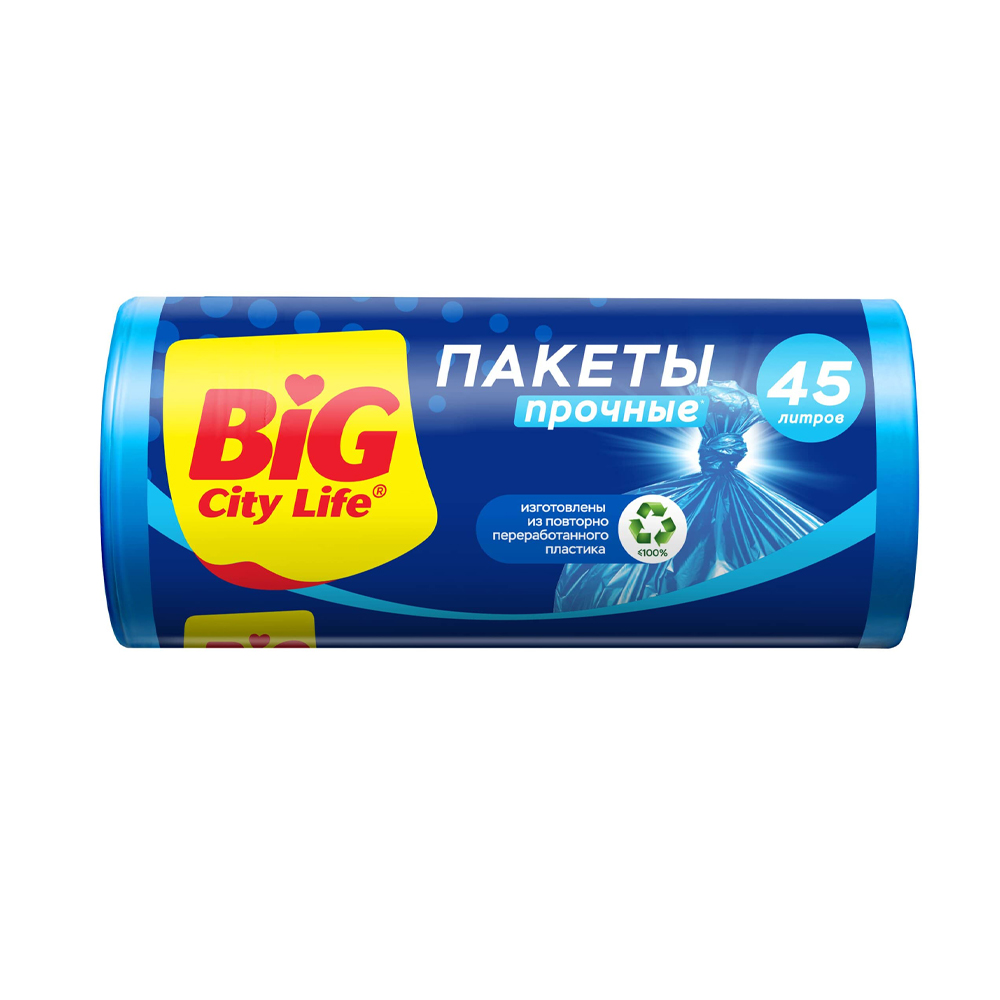 Изображение товара Пакеты для мусора Big City Life 45 л синие, 20 шт