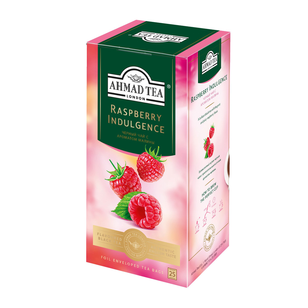 Изображение товара Чай Черный Ahmad Tea Raspberry Indulgence 25 Пакетиков с/я