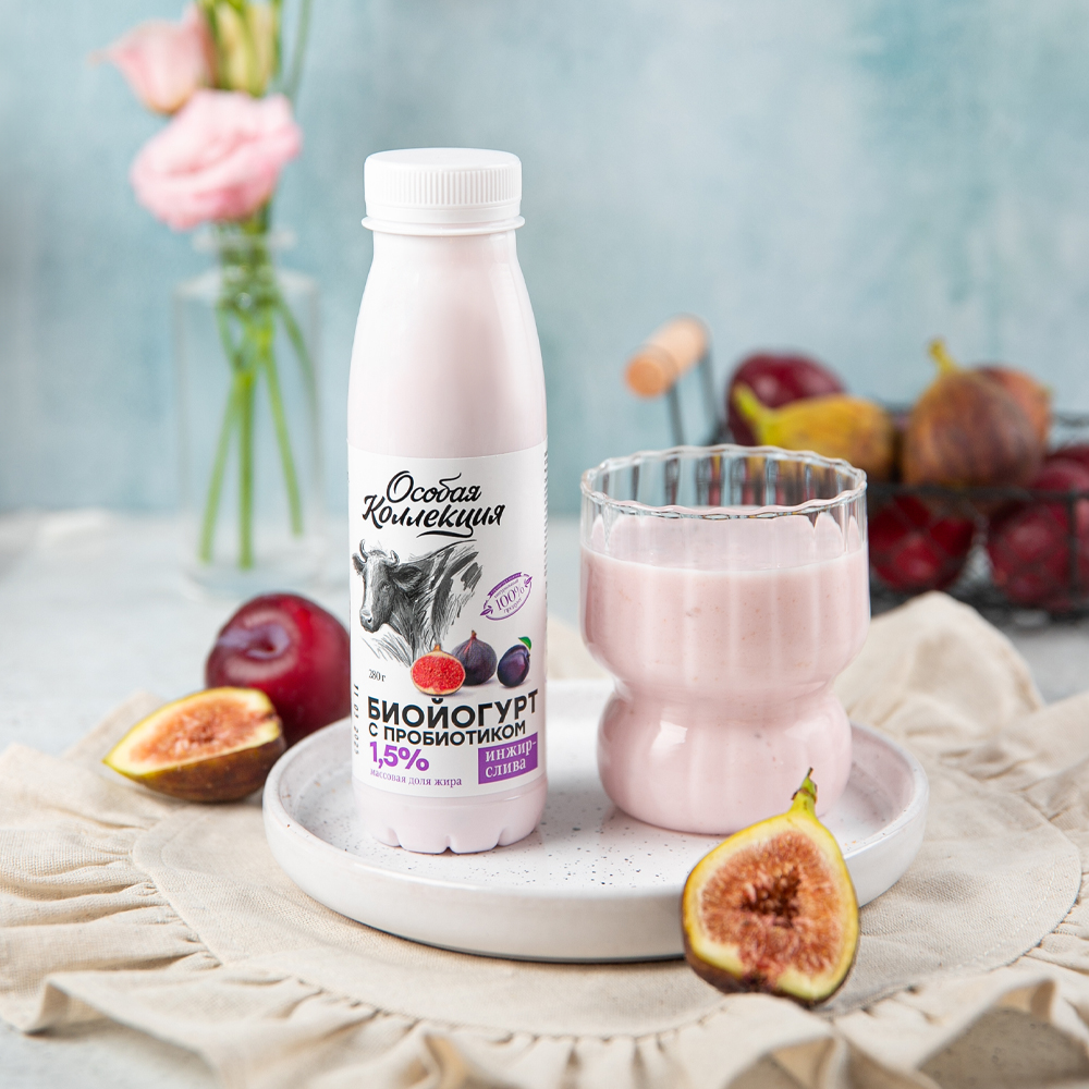 Изображение товара Биойогурт Особая Коллекция Инжир Слива 1,5% 280г