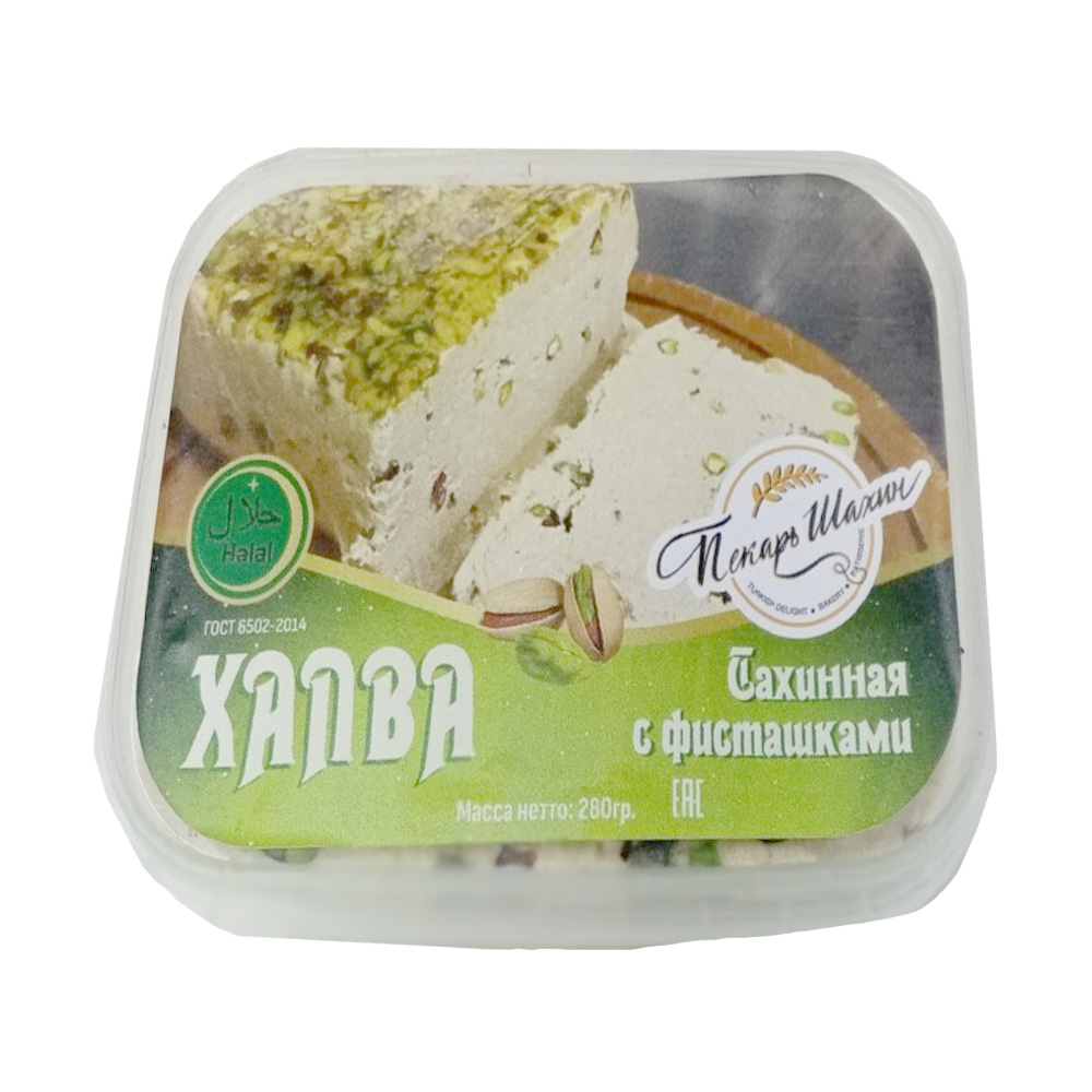 Изображение товара Халва Пекарь Шахин Тахинная с Фисташками 280г
