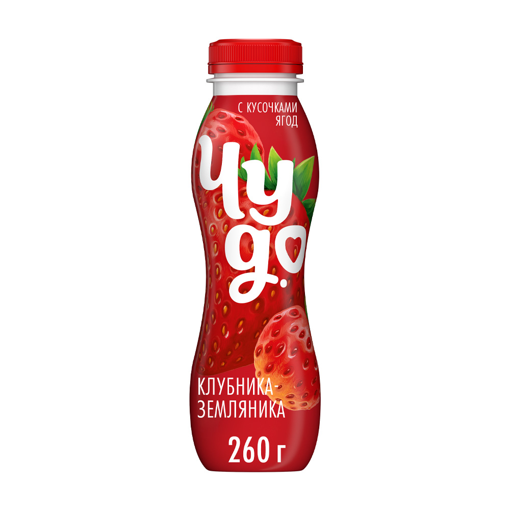 Изображение товара Йогурт Питьевой Чудо Клубника Земляника 1,9% 260г