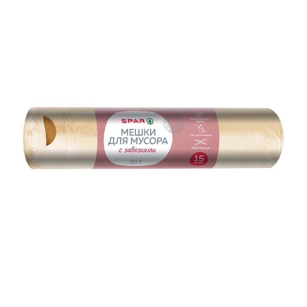 Купить мешки для мусора spar с завязками особопрочные 30л 15шт с ...