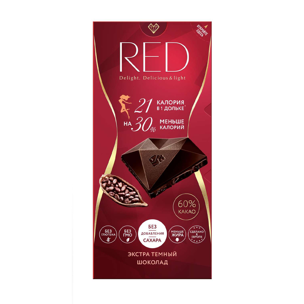 Купить шоколад red темный экстра 60% 85г с доставкой на дом в магазине SPAR